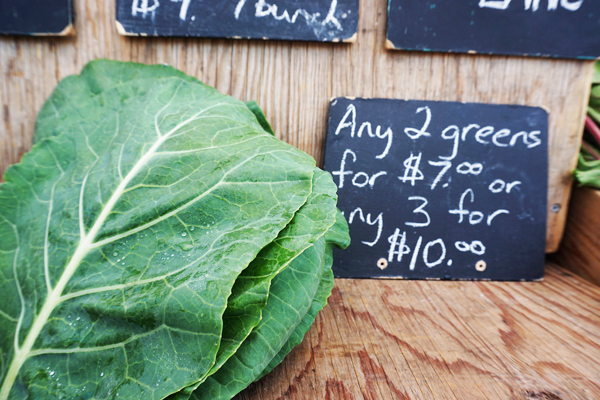 Collard greens from the Saskatoon Farmers market